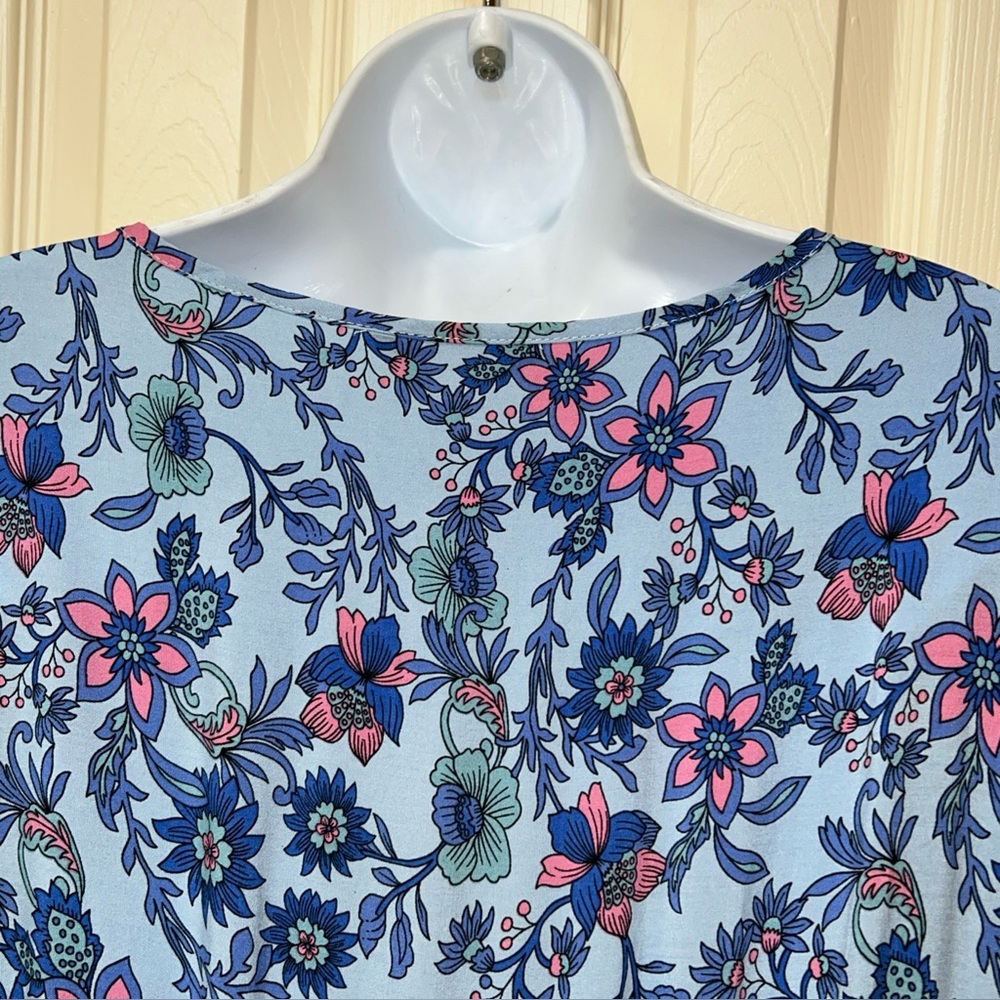 BloomChic Blue Floral V-Neck Maxi Dress Sz 22/24 Fairy Resortwear Cottagecore - Picture 12 of 16